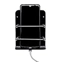 BeeDuck Black Acrylic Single Mobile Holder Stand for Mobile Charging, TV &amp; AC Remote Holding and Keys Hanging at Home, Office, Bedroom, Hotel Wall Mount Multipurpose Stand