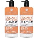Beef Tallow Shampoo and Conditioner Set with Goat Milk - Sulfate Free Moisture for Women and Men - For Dry, Itchy Scalp - Hydrating, Thickening, Volume Care for Thinning Hair - 16 Fl Oz (Pack of 2)