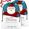 BeeGreen Santa Claus Large Christmas Gift Bags Santa Sack Drawstring Gift Bags 2 Pack Large 27.6“ x 42“, Giant Reusable Gift Bag for Holiday Presents Birthday Gift Party Favor Wrapping Candy Bag