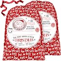 BeeGreen Santa Claus Large Christmas Gift Bags Santa Sack Drawstring Gift Bags 2 Pack Large 27.6“ x 42“, Giant Reusable Gift Bag for Holiday Presents Birthday Gift Party Favor Wrapping Candy Bag