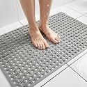 BEEHOMEE Bath Mats for Tub Kids,Baby Toddler - Large Cartoon Non-Slip Bathroom Bathtub Anti-Slip Shower Mats for Floor 27x15,Machine Washable XL Size Bathroom Mats (Grid Pattern 9)