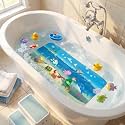 BEEHOMEE Kids Bath Mat for Tub, Non-Slip Toddler Bathtub Mat (Ship)