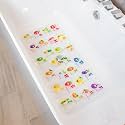 BEEHOMEE Polyvinyl Chloride (PVC) Bath Mat, Alphabet, Square, XL Size, 35x16 inch, Textured Pattern, Suction Cups - Bath Mats for Tub Kids