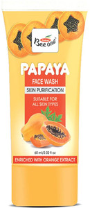 bee one papaya face wash 60 ml hydrating  glowing skin deep cleanse  de tan face wash 60 ml
