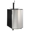 Beer Kegerator, Single Tap Draft Beer Dispenser, Full Size Keg Refrigerator With Shelves, Stainless Steel, Drip Tray & Rail, silver