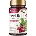 Organic Beet Root Capsules - 1300mg Extra Strength Beetroot Powder Supplement - Supports Nitric Oxide Production, Heart Health & Natural Energy - For Men & Women - Bottled in USA - 120 Veggie Capsules