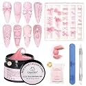 Beetles 3D Gel Nail Art with 3D Mold, 5 in 1 Pink Solid Builder Nail Gel