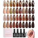 Beetles Brown Gel Nail Polish Set, 20 Colors Fall Chestnut Mousse Gel
