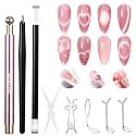 Beetles Cat Eye Magnet Set for Nails 9PCS Nail Art Tool Kit