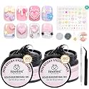 Beetles Clear 3D Solid Builder Nail Gel Kit, 2 Pcs 3D Gel with 3D Mold