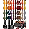 Beetles Fall Gel Nail Polish Set, 20 Colors Orange Yellow Brown