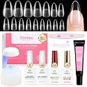 Beetles Flat-X Medium Almond Gel Nail Extension Kit, 320 Tips, 16 Sizes