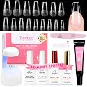 Beetles Flat-X Medium Coffin Gel Nail Extension Kit, 320 Tips, 16 Sizes