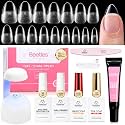 Beetles Flat-X Short Almond Gel Nail Extension Kit, 320 Tips, 16 Sizes