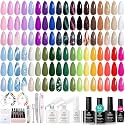 Beetles Gel Nail Polish Set, 53PCS Brown Green Blue Gel Polish Kit