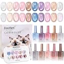 Beetles Glitter Cat Eye Gel Nail Polish Set, 10 Colors, 15ml Each, Magnetic