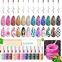 Beetles Nail Art Gel Liner Polish 12 Colors Reflective Glitter