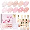 Beetles Nude Gel Nail Polish Set, Dreamy Ballet 10 Colors 15ML Jelly Gel