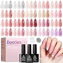 Beetles Nude Pink Gel Nail Polish Set, 25PCS 20 Colors Neutral Gel Nail Kit