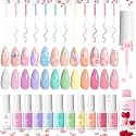Beetles Pastel Gel Liner Nail Polish Set 12 Colors Sheer Pink