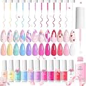 Beetles Pink Gel Liner Nail Art 12 Colors French Tip Gel Nail Polish
