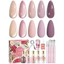 Beetles Purple Gel Nail Polish Set, 5 Colors Cat Eye Gel Gift Set