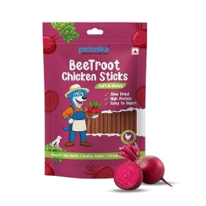 petoska chicken amp beetroot dog treats  100g crunchy natural chew sticks for puppies amp adult dogs nutrient-rich training amp reward snack