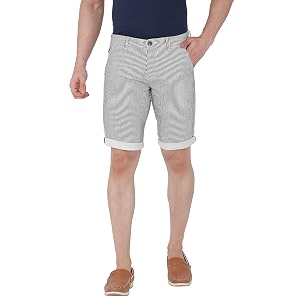 BEEVEE Mens Navy Blue Striped Linen
