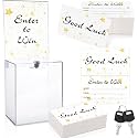Beeveer 1 Pcs Acrylic Raffle Box with Lock, 6.7 x 5 x 8 Inch, White