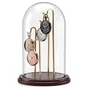 Beeveer 1pc 4.7x8 Pocket Watch Display Case 4 Hook Walnut Gold