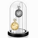 Beeveer 1pc 4x7 Pocket Watch Display Case 2 Hook Black Silver