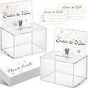 Beeveer 2 Pcs Acrylic Raffle Ticket Box with Lock, 400 Tickets