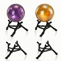 Beeveer 4 Pcs Black Crystal Ball Stand Display Holder Egg Sphere Stand Photography Props Crystal Balls Ornament Rack Holder Black Metal Base Tree Tripod Modern Simplicity for Home Decoration