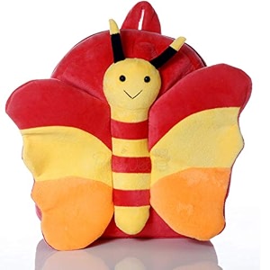 beewee - plush soft butterfly bag backpack 30 cms red