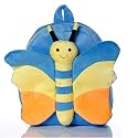 BeeWee® - Soft Bag Butterfly Plush Backpack Stuff Toys School Picnic for Toddler Babies Kids 2 to 6 Years Boys and Girls 30 Cms (Blue)