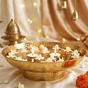 BEHOMA Golden Metal Hammered Urli Bowl, 10 inch, 1000ml