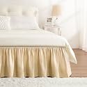 Beige Bed Skirt Queen Size 15 Inch Drop, Elastic Wrap Around Bedskirt