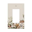 Beige Boho Mushroom Floral 1 Gang Outlet Decorator Light Switch Wall Plate Cover Faceplate Decorative Switchplate Rocker/GFCI Outlet Cover