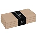 Beige Cloth Napkin 17Inch x 17Inch, Washable &amp; Reusable Napkins, Set of 4, Durable, Absorbent, Soft Linen Table Napkins for Fall, Parties, Holiday, Lunch, Dinner, Everyday Use