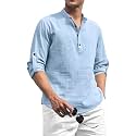 Beige Color Cotton Blend Mandarin Neck Short