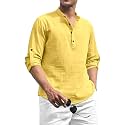 Beige Color Cotton Blend Mandarin Neck Short