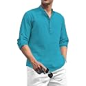Beige Color Cotton Blend Mandarin Neck Short