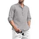 Beige Color Cotton Blend Mandarin Neck Short