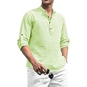 Beige Color Cotton Blend Mandarin Neck Short