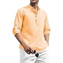 Beige Color Cotton Blend Mandarin Neck Short