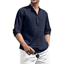 Beige Color Cotton Blend Mandarin Neck Short