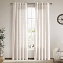 Beige Faux Linen Curtains 84 Inch Length