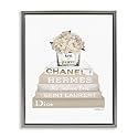 Beige High Fashion Bookstack Glam, 16 x 20 Inch Canvas in Floater Frame