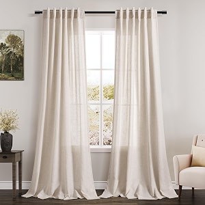 Beige Linen Curtains 84 Inch Length 2
