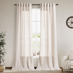 Beige Linen Curtains 96 Inches Long for